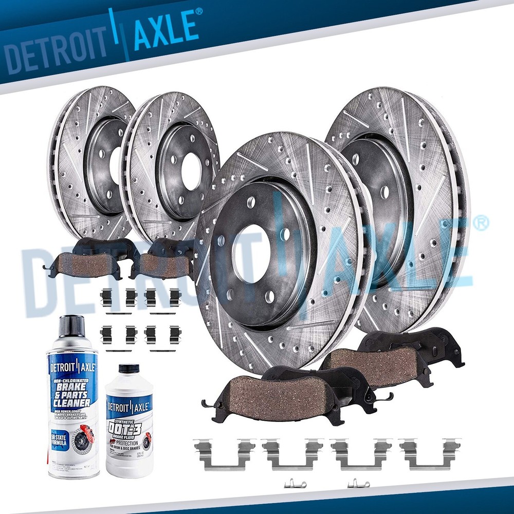 Front & Rear Drilled Rotors + Brake Pads for 2006 - 2012 Mitsubishi Eclipse V4