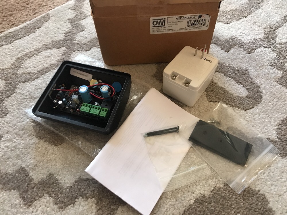 OWI Amp-Backplateb 25W Surface Mount Wall Amplifier (Black)