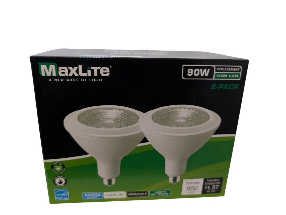 2 Pack Outdoor LED Flood Lights Weatherproof 90W Daylight 5000k Dimmable