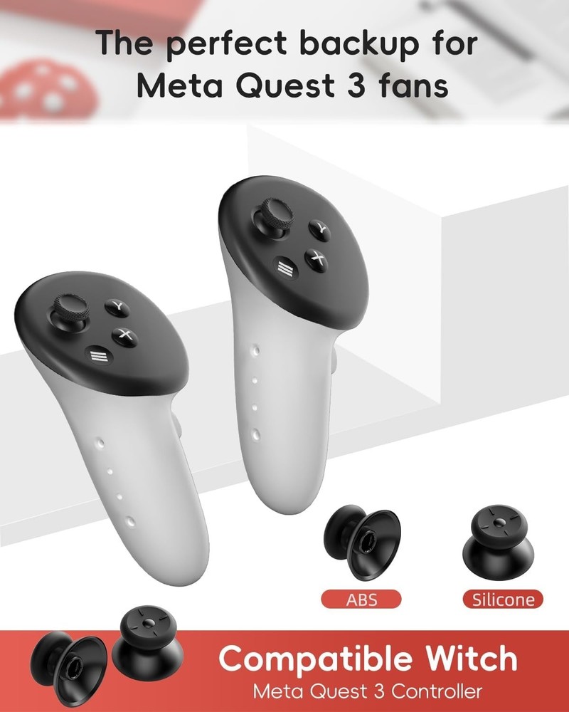 Complete 2-Pack Thumbstick Replacement Set for Oculus Quest 2 and 3 Controllers