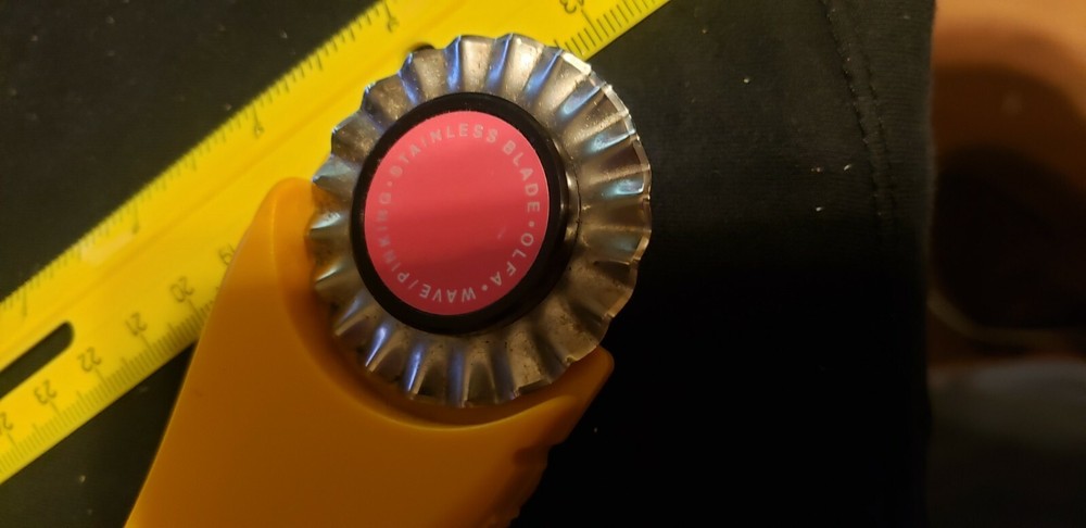 Olfa Pinking Cutter yellow Stainless blade Used