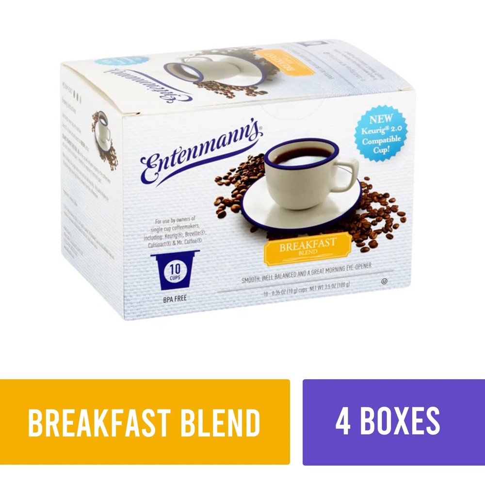Entenmann's Breakfast Blend Coffee Single Serve Cups, 40 Count (4, 10 Ct Boxes)