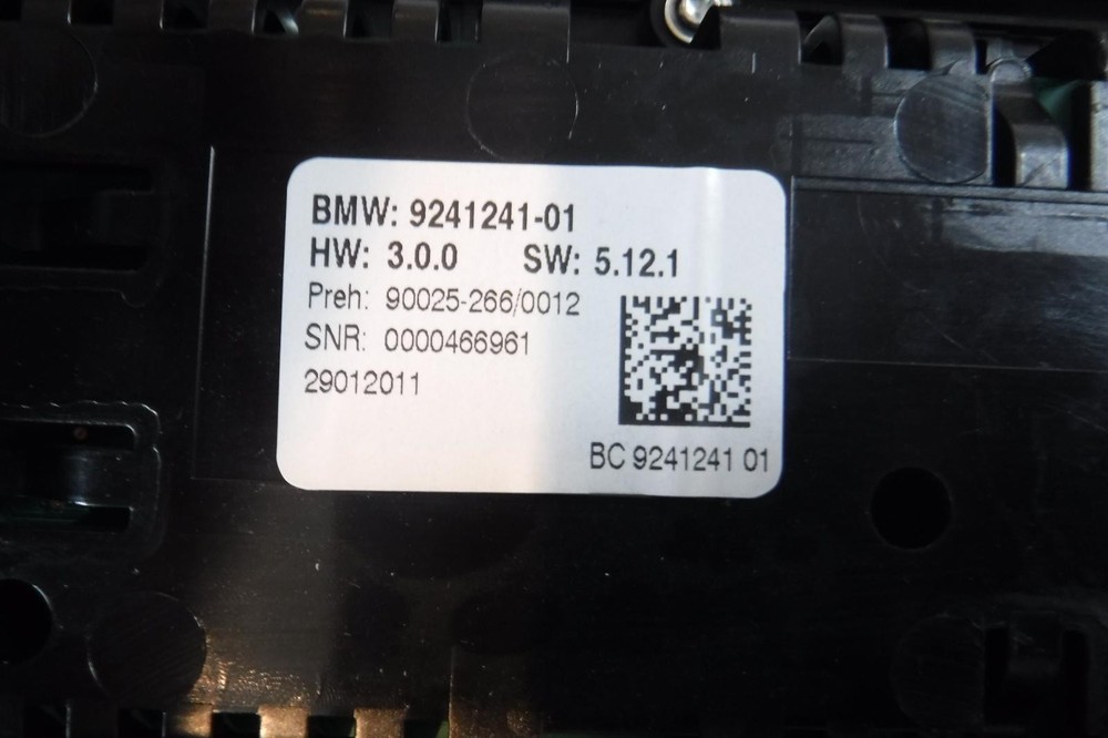 2011-2016 BMW 550i Front Dash Heat/AC Controller, Black, ID 9241241-01