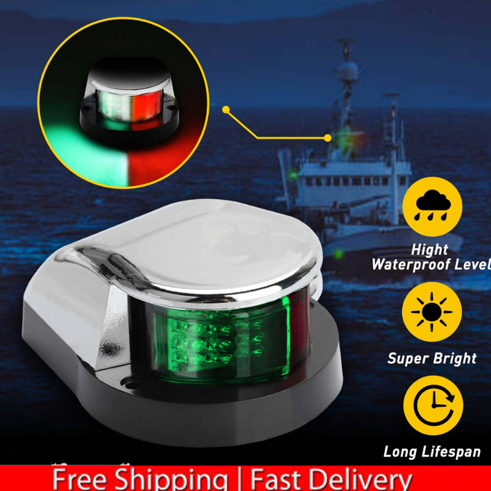 Boat Navigation Light LED Bow Marine Front Pontoon Lamp Red Green 316stainless