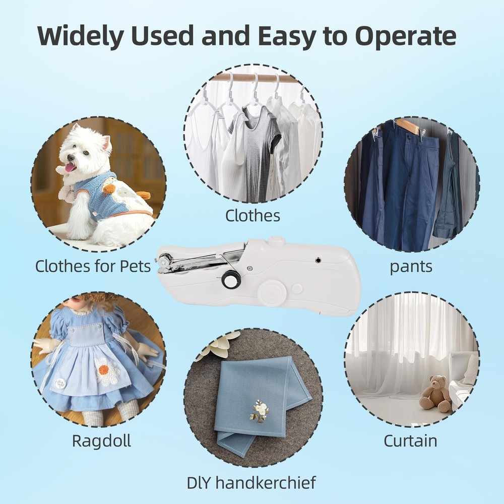 Handheld Sewing Machine，Mini Portable SewingMachine for minor works, white