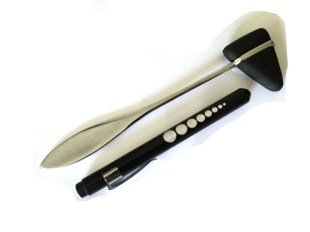 Neurological Percussion Reflex Taylor Hammer + Diagnostic Pen light Penlight