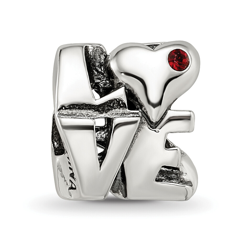 Silver Reflections Crystal LOVE Bead QRS3424