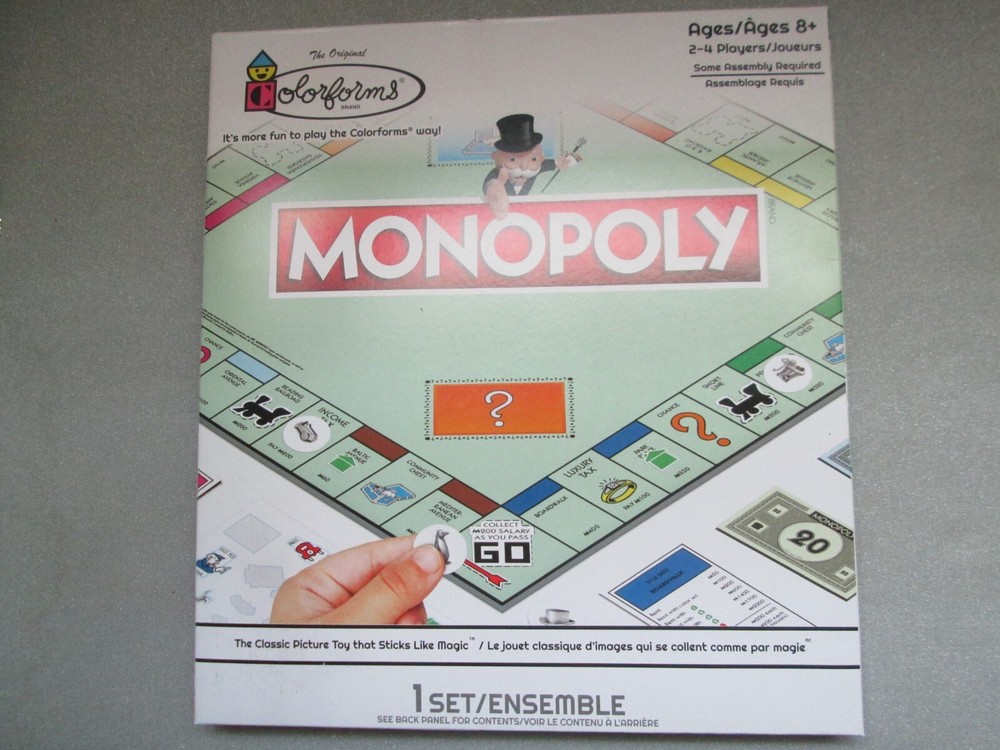 Brand New Hasbro Colorforms Classic Monopoly Game - Sealed Box