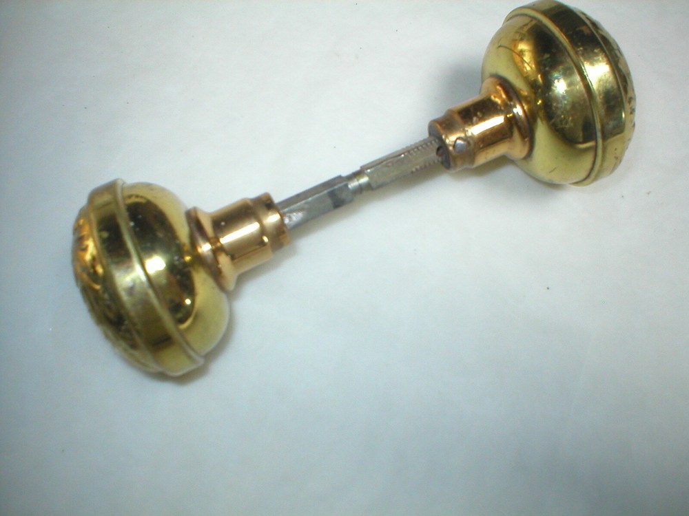 Antique Victorian Era Solid Brass Doorknobs