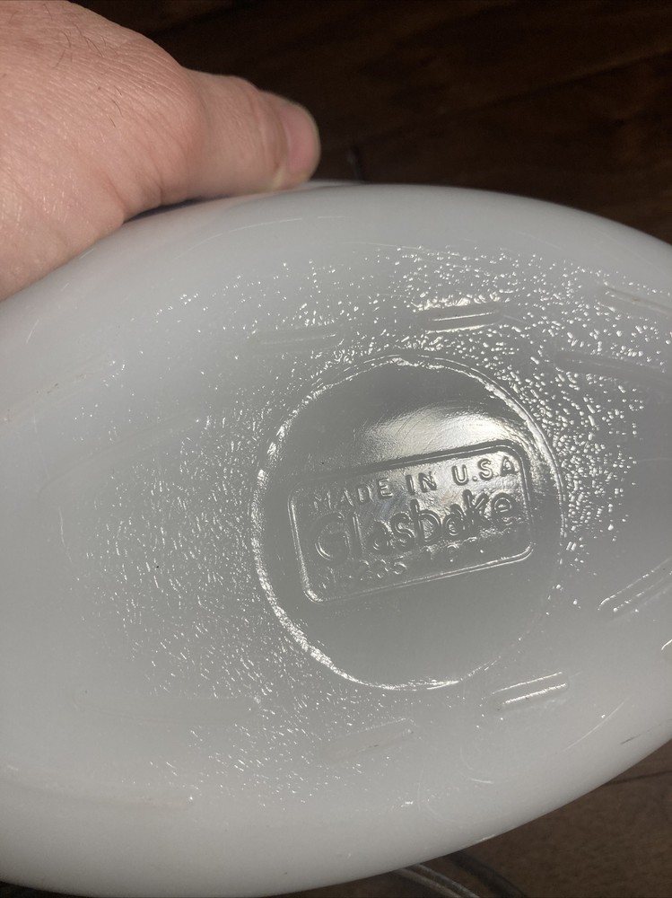 Vintage Glasbake Blue Thistle Covered Dish 1QT