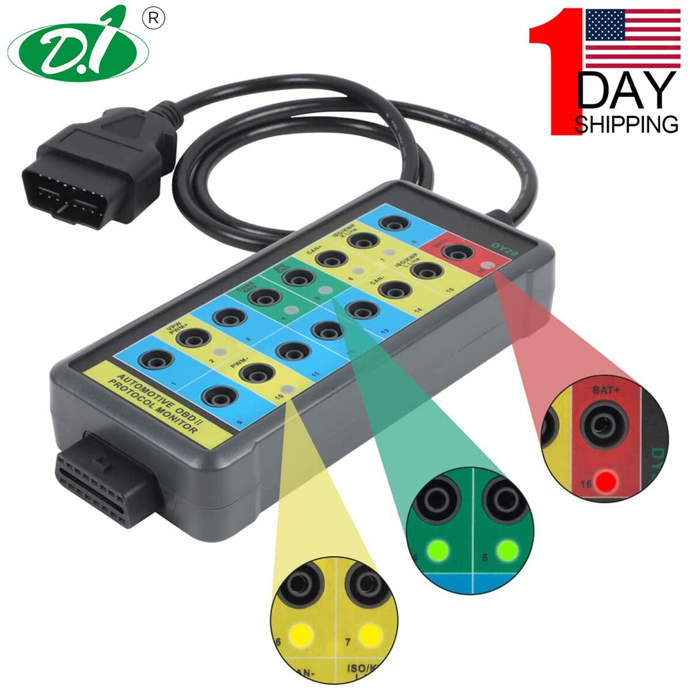 OBD2 Breakout Box Powerful OBDII Protocol Detector Access Scan Tool Car CAN Test