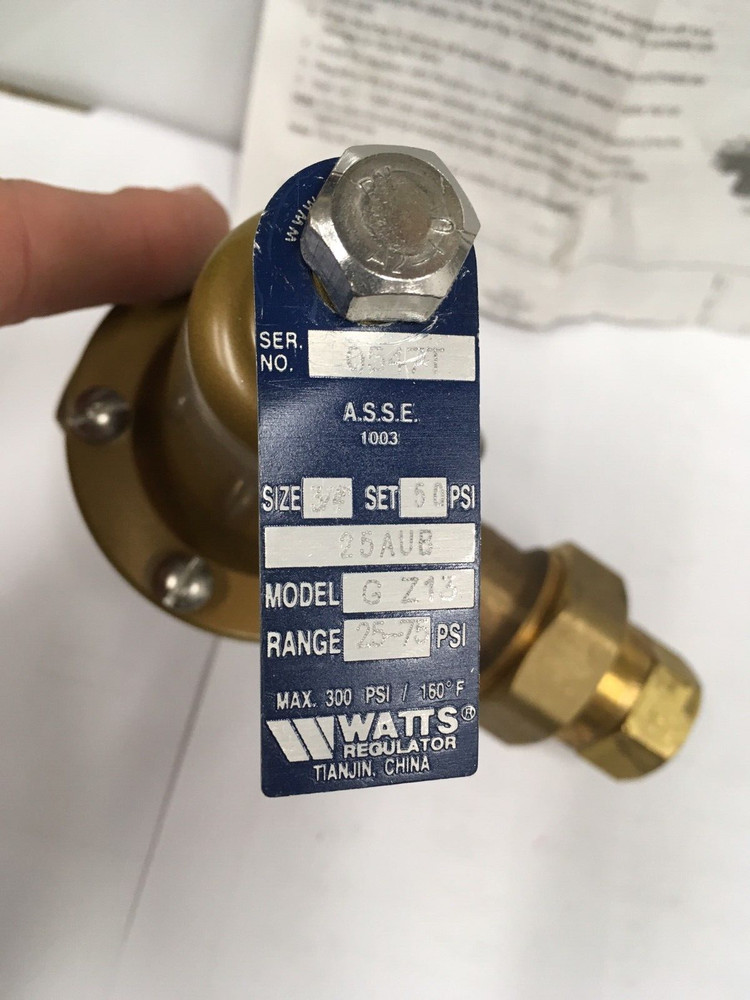 Watts 3/4 LF25AUB-G-Z13 Water Pressure Reducing Valve 25-75psi 3/4in