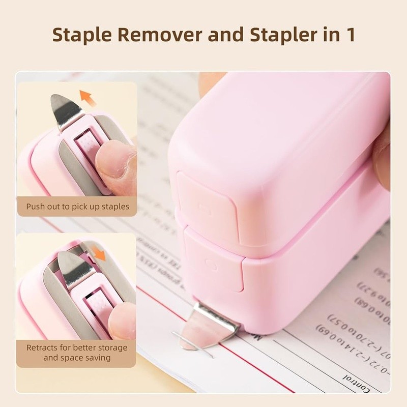 40 Sheet Stapler W/ Remover 830 Staples Flat Clinch Quick Reloading Storage New