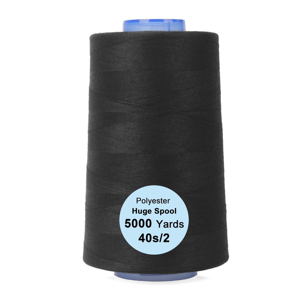 Single Huge Spool 5000 Yards Each Polyester Quilting Thread Machine Embroider...
