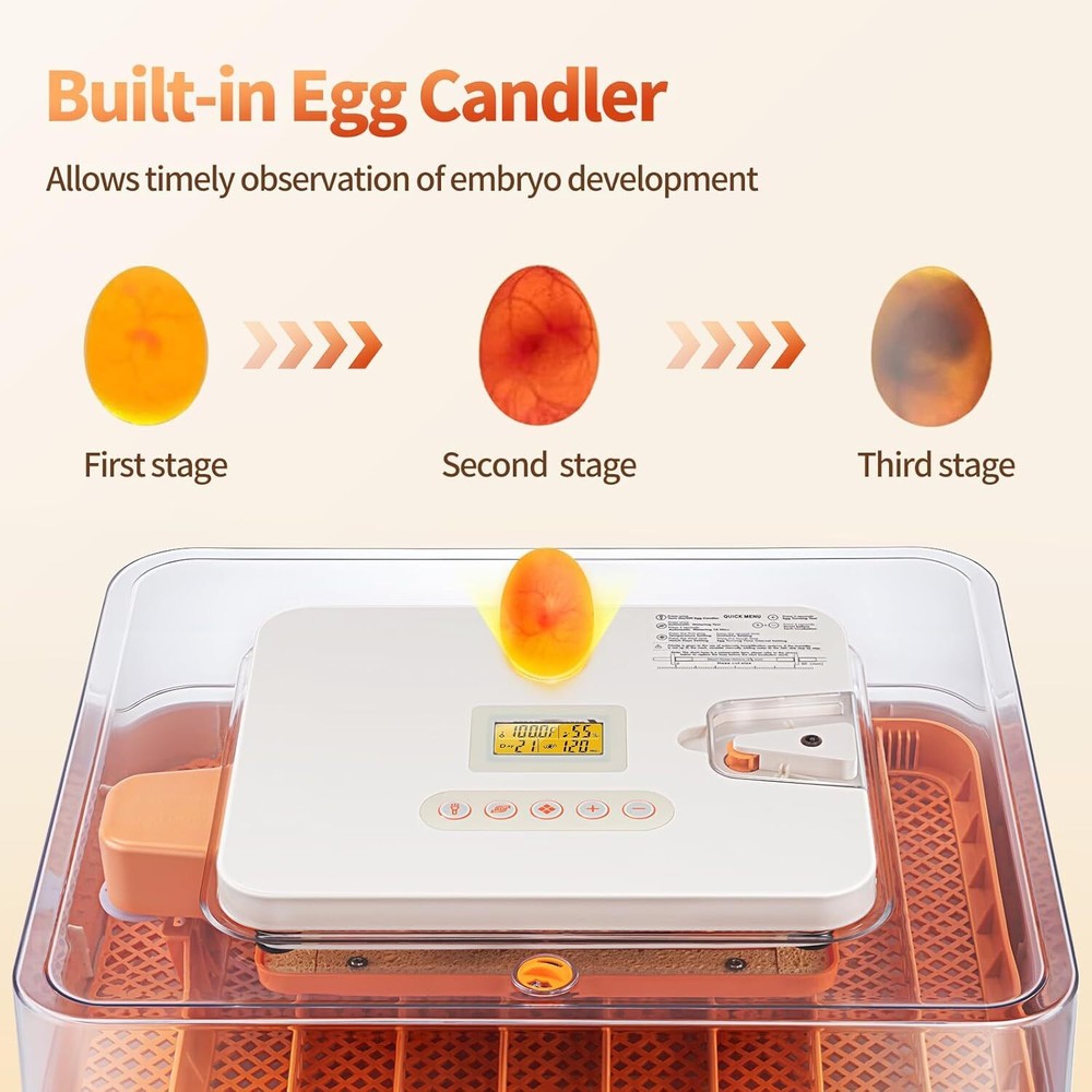 56 Egg Incubator with Automatic Egg Turning Egg Hatching Temp & Humidity Control
