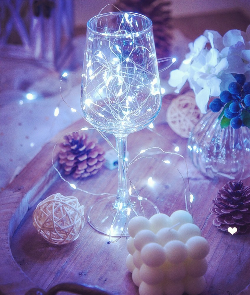 2Pack Cool White Christmas Lights Battery Operated String Lights