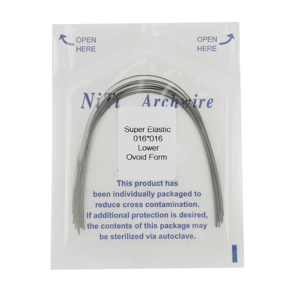 Dental Orthodontic Niti Elastic Arch Wires Ovoid Form Rectangular Upper Lower