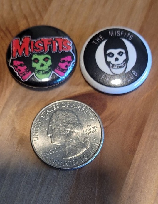 Misfits 1" Punk Rock Pins Buttons Horror 80s