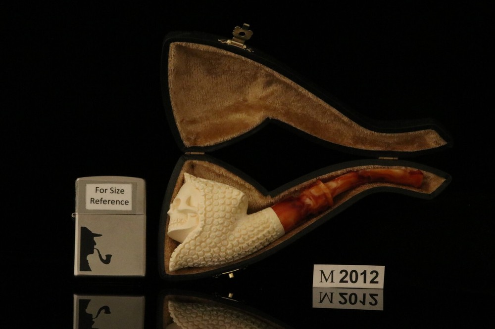 Grim Reaper Block Meerschaum Pipe with custom case M2012