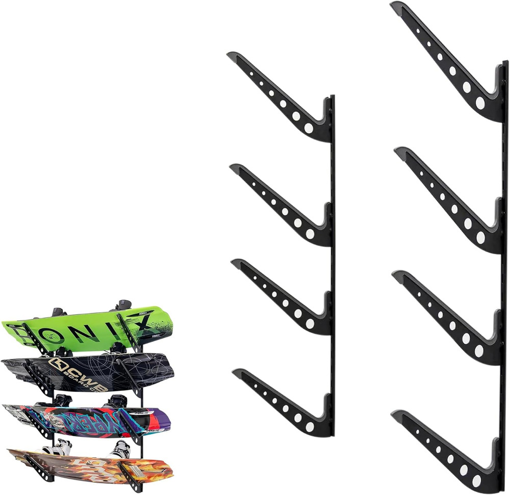 Adjustable Wakeboard Storage Rack – Wall Mount 4 Level Display, Heavy Duty Water