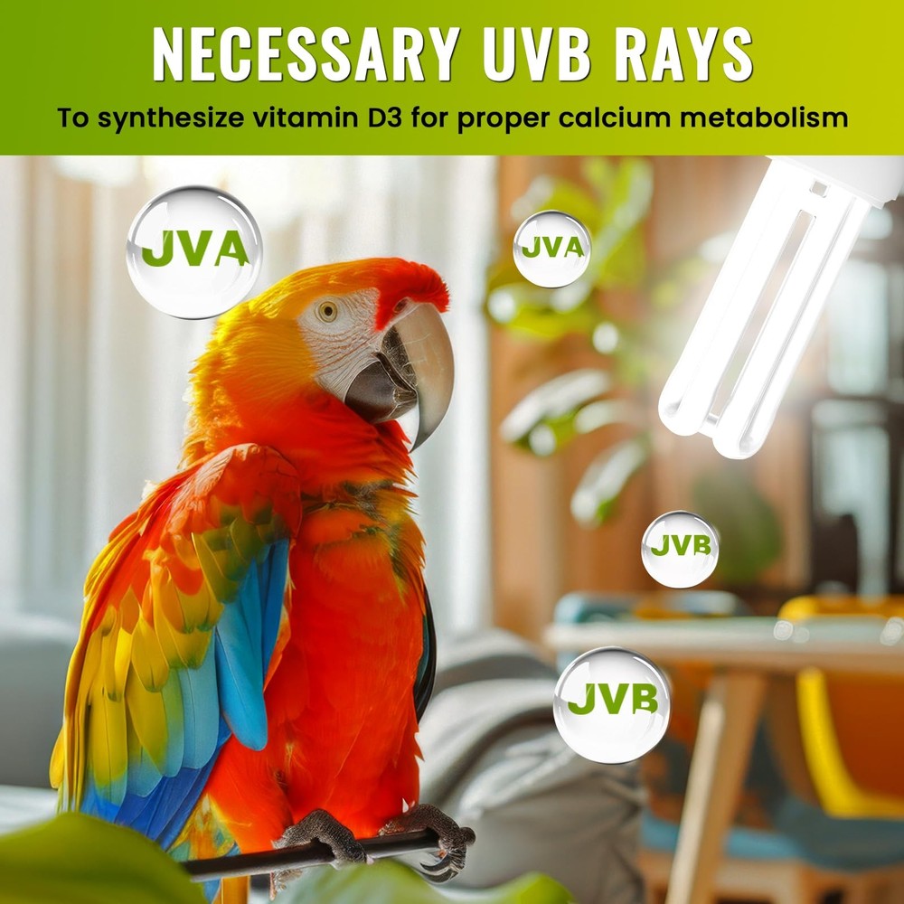 UVB 5.0 Bulb, Birds, E26, Compact Fluorescent, Bird Cage Light, Captive