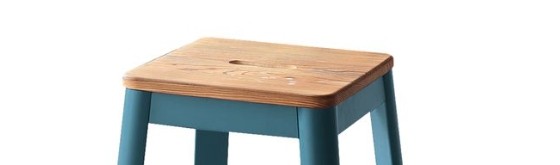 Jacotte Natural & Teal Finish Bar Stool