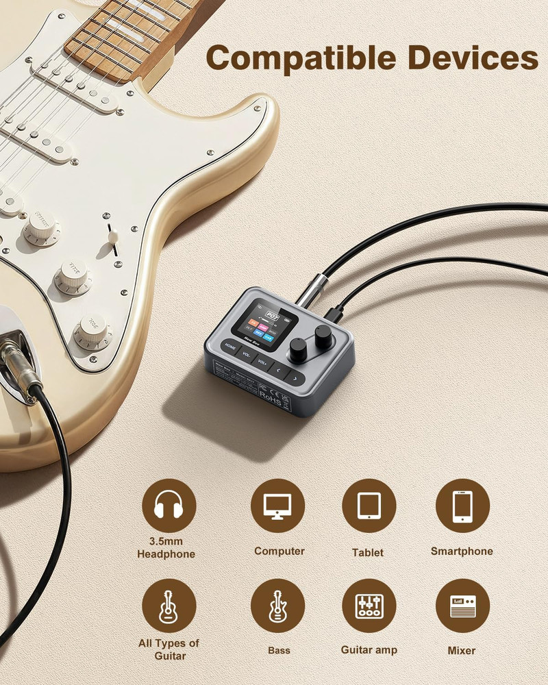 Multi Effects Guitar Processor, ANN Amp Modeling & IR Cabinet Simulation, 80 Pre