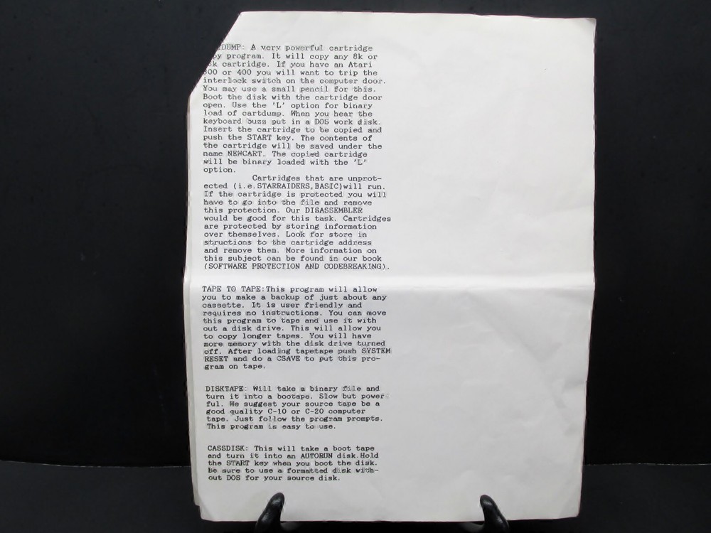 Pirate's Treasure Chest by Gardner Computing, Descriptions of 17 Programs, 1984