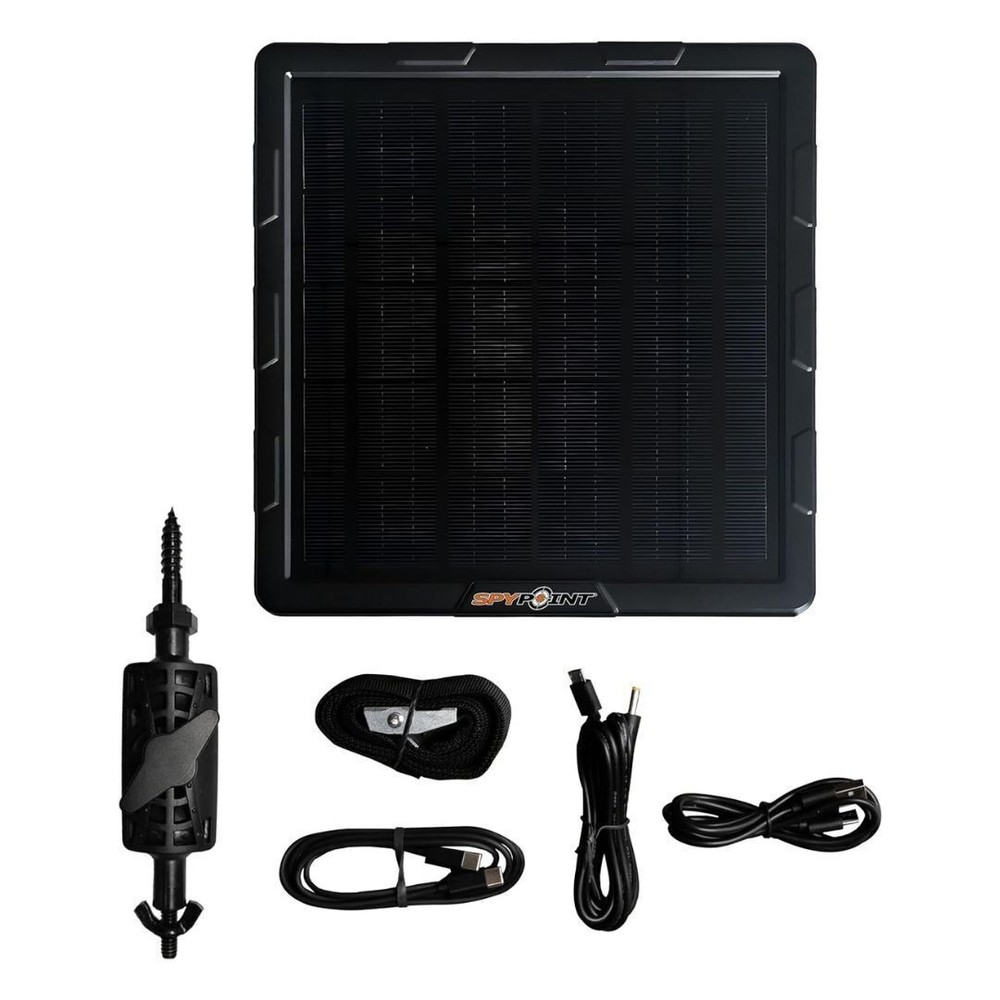Spypoint Flex Dark GPS Cellular Trail Camera with Solar Panel and Accessories