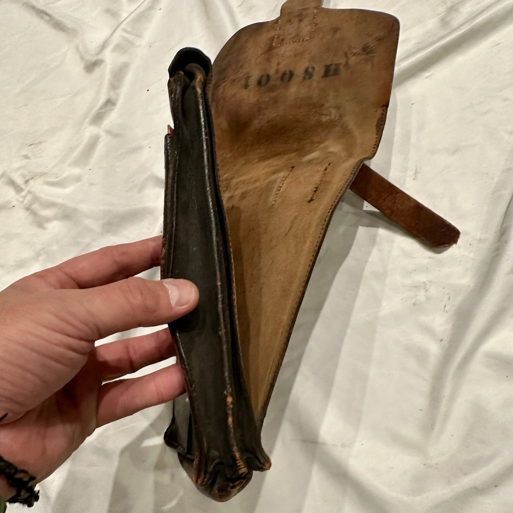 WWII German Officer Leather Map Case Original