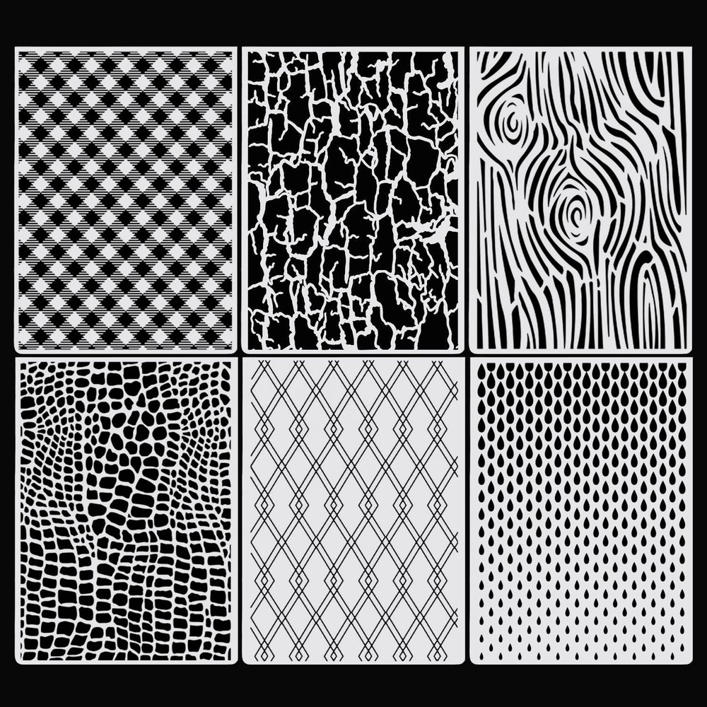 6Pcs Geometric Background Embossing Folders for Card Making, Embossing Machin...