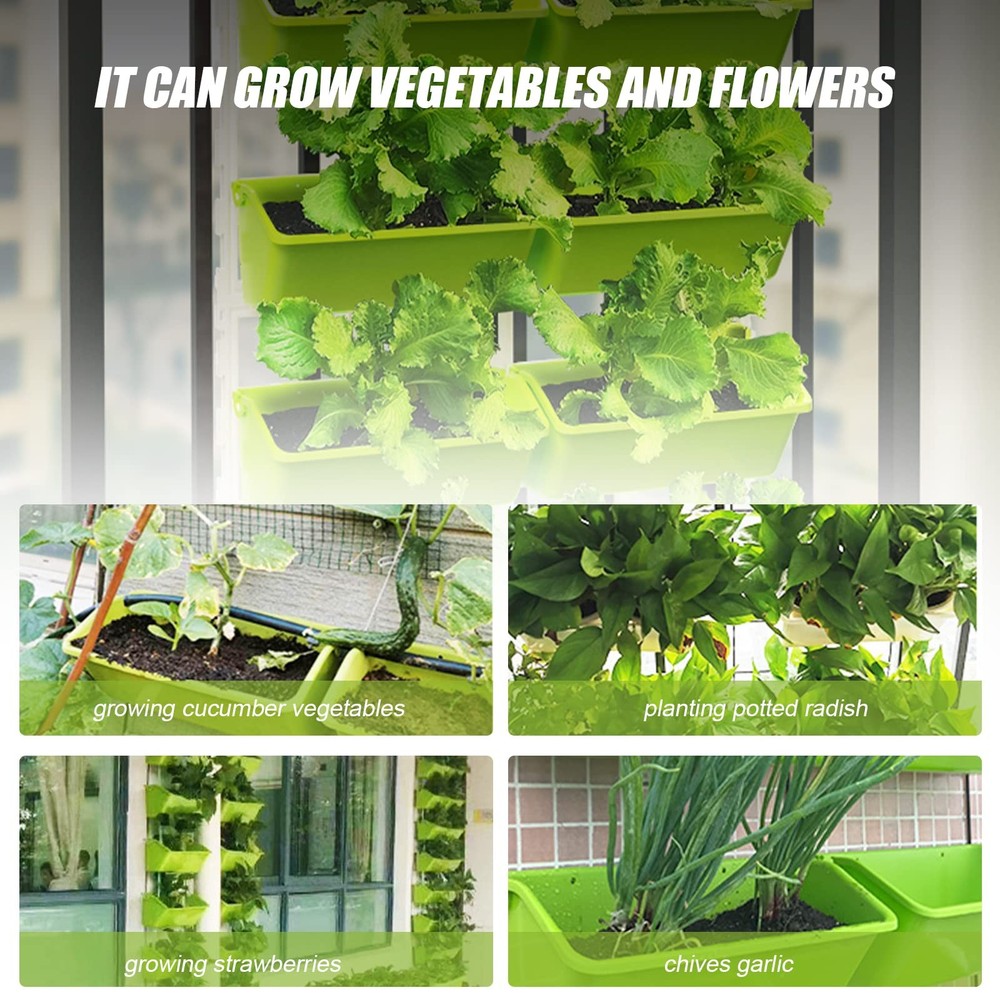 Vertical Wall Planter 8 Pockets with Hooks for Flowers Herbs
