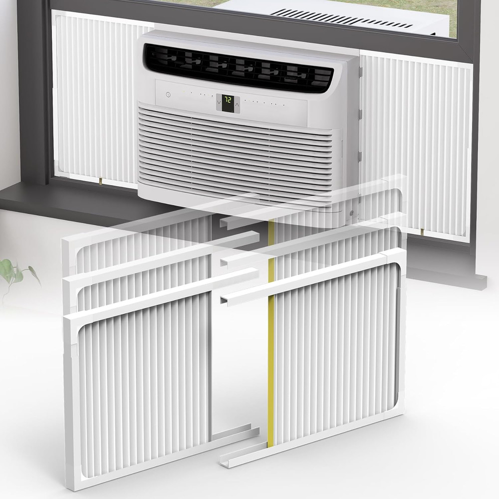 Window AC Side Panel with Frame, Adjustable Air Conditioner Side Panels
