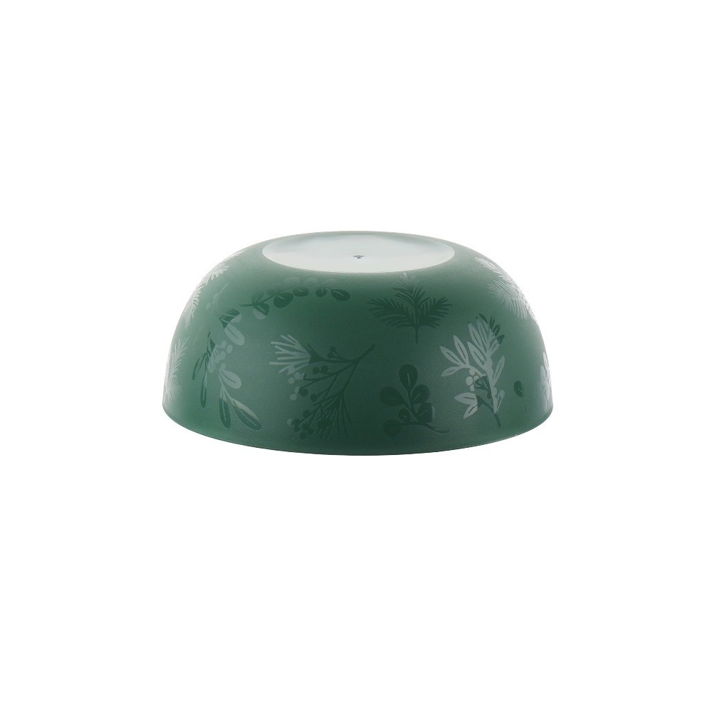 Plastic Etched Holly Pattern 12-Piece Dinnerware Set in Green