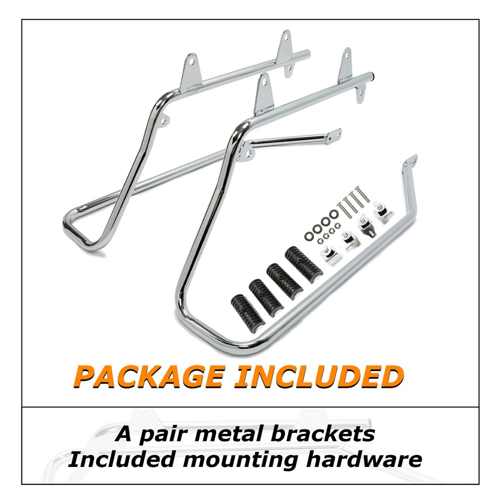 For Harley Heritage Softail 1984-2017 Chrome Saddlebag Conversion Brackets Set