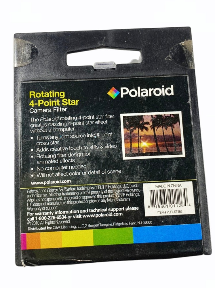 Polaroid Rotating 4-Point Star Camera Filter 55mm Black