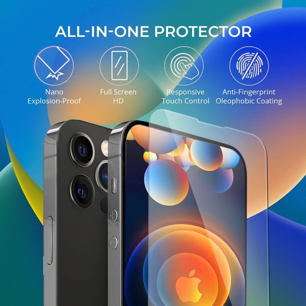 3-PACK For iPhone 14 Pro Max/14 Pro/14 Plus/14 Tempered Glass Screen Protector