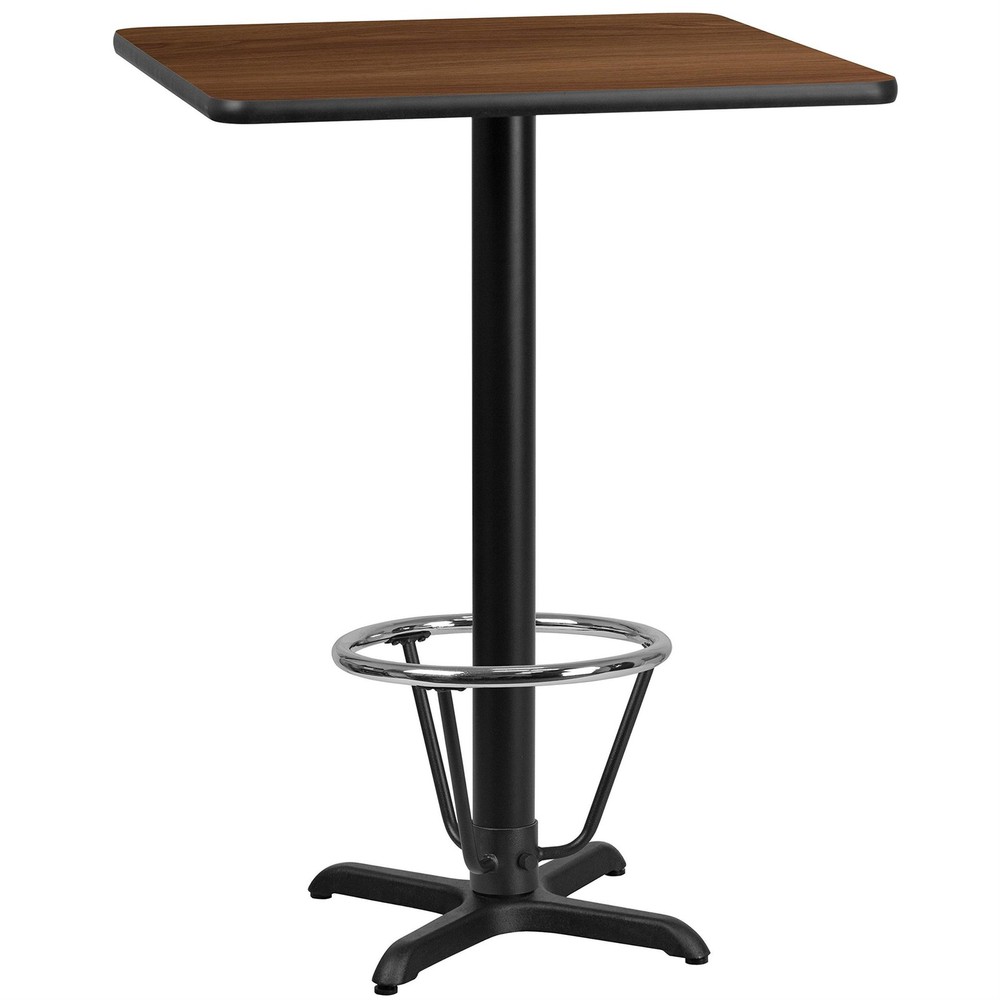 Flash Furniture 24" Square Laminate Top Pub Table in Walnut