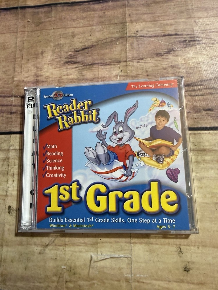 The Learning Company Reader Rabbit 1st Grade Special 2 CD Edition CD-ROM Vintage