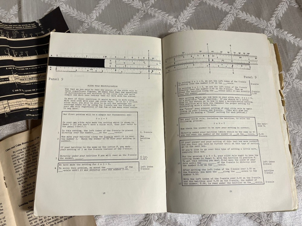 Fredricks Post Co. Hemmi 10” SLIDE RULE 1447 W/case Manual + HS Sequence Manual