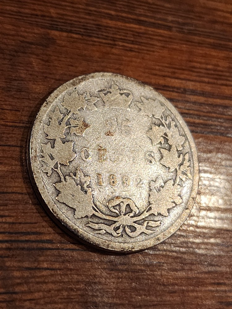 1892 Canada 25 Cents Silver Coin