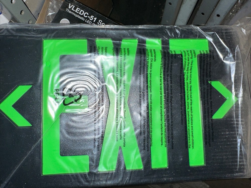 ⚡️Exitronitx GVLEDC-51-BL VLEDC-51 Thermoplastic LED Combo Exit Sign Black