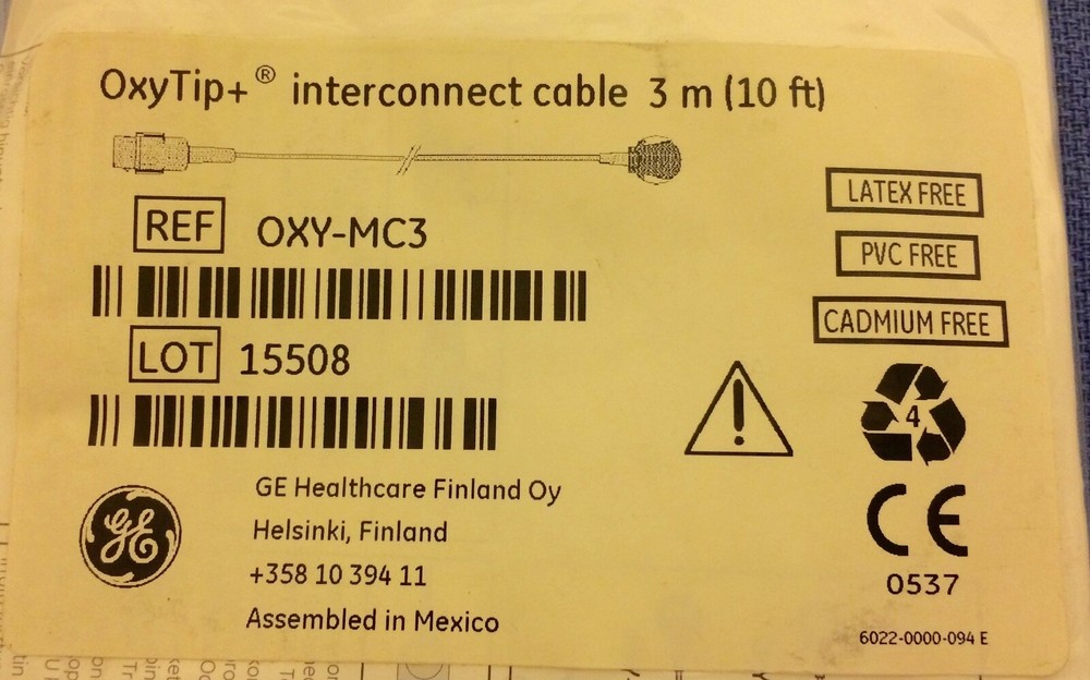 GE OXY-MC3 Spo2 interconnect cable. New, guaranteed.