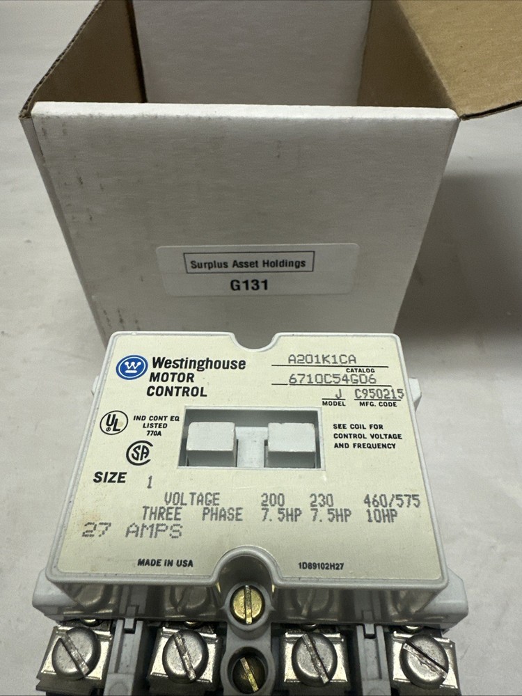Westinghouse,A201K1CA,Size 1 Motor Control