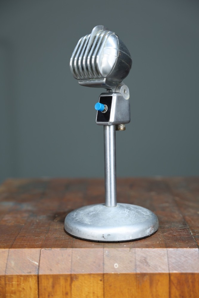 Vintage Turner Microphone 33D Dynamic w/ Stand Art Deco