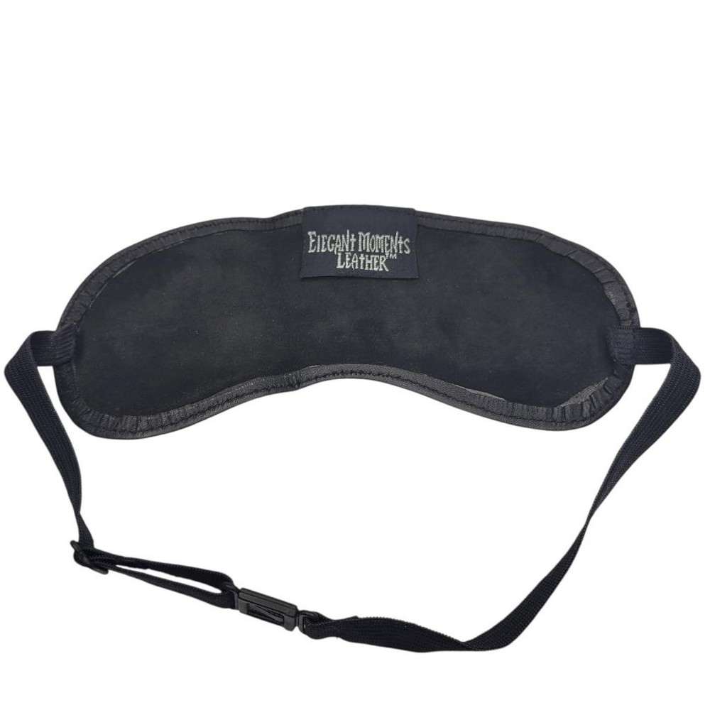 Soft Leather Blindfold Adjustable Elastic Strap Sleep Mask Black L9152