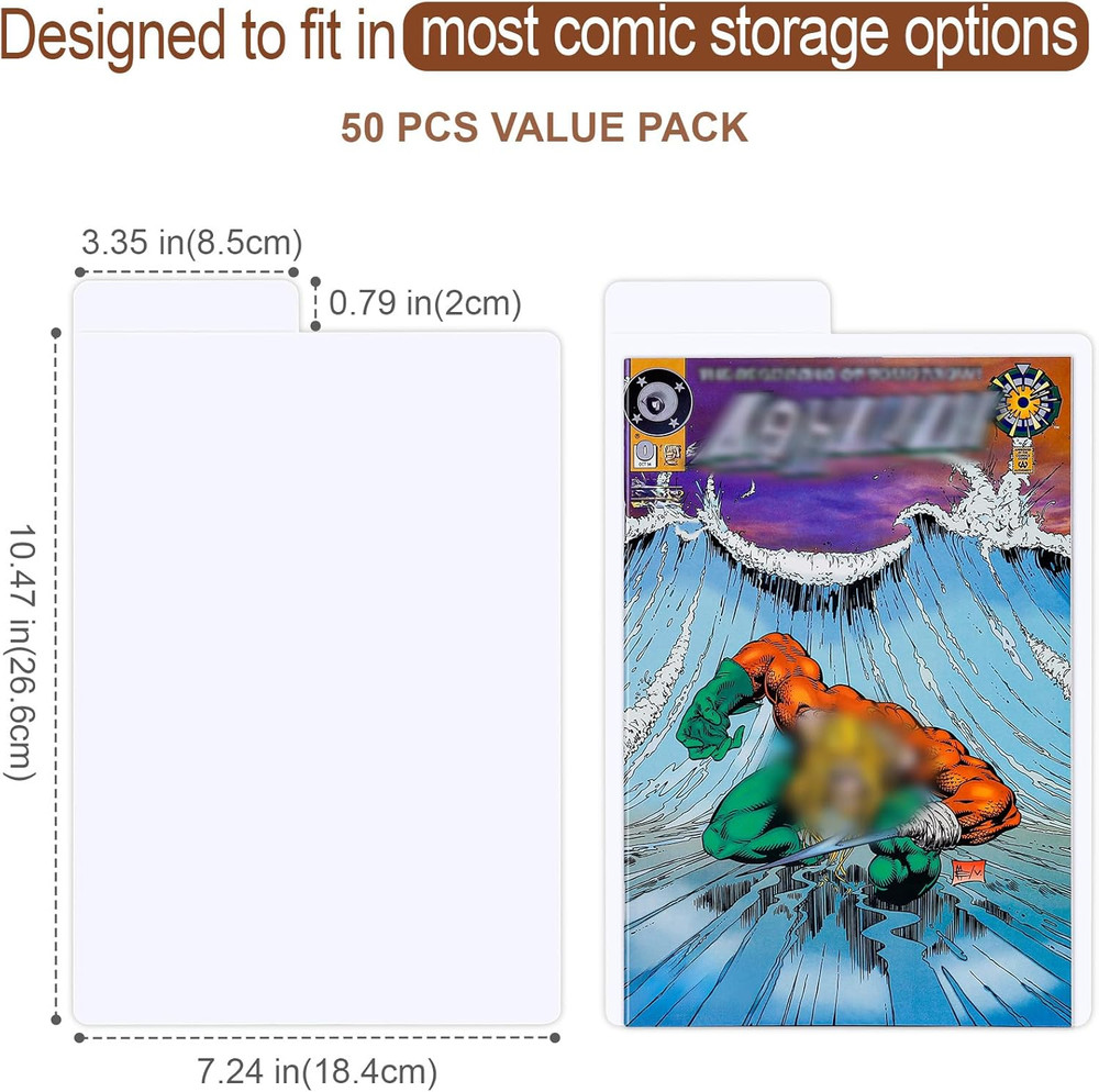 Comic Book Dividers, 50 Pack Cardboard Comic Book Dividers with Tabs for Comic B