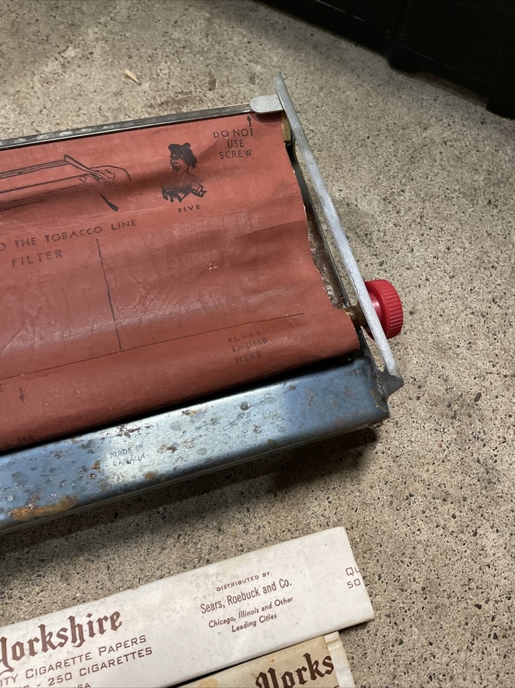 V-MASTER EXTRA LONG 16" CIGARETTE MAKER ROLLER W/PAPERS, As Is See Photos