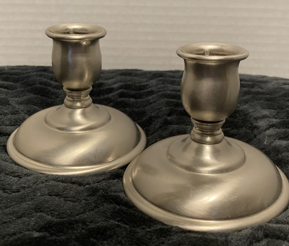 Vintage Polished Silver plated Candlesticks Set Of 2