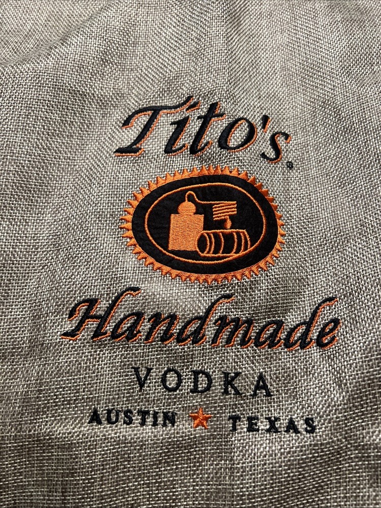 Tito's Handmade Vodka Canvas Drawstring Backpack Bag